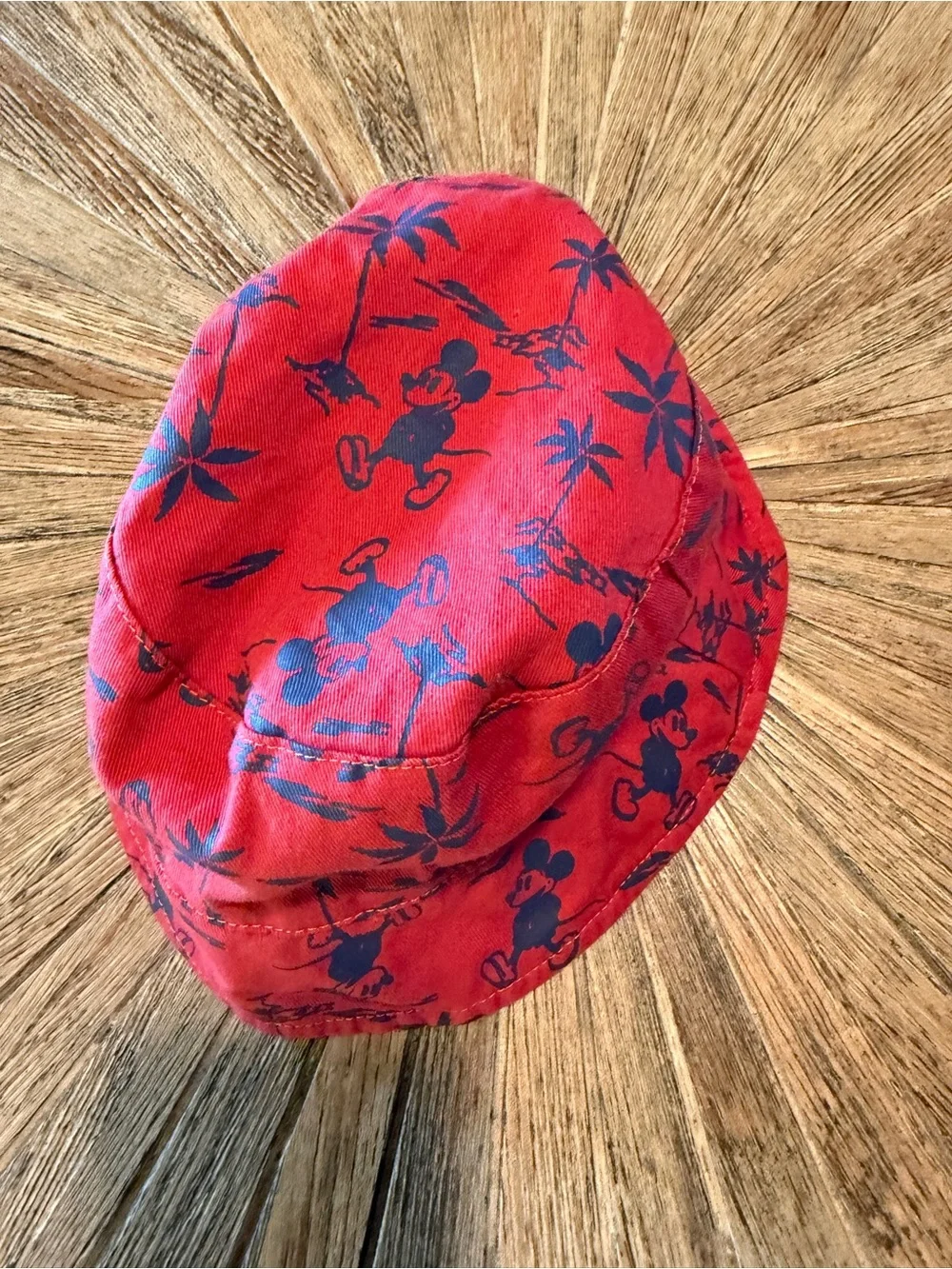 Disney x Junk Food Mickey Mouse Kids Bucket Hat Red Tropical Palm Trees One size